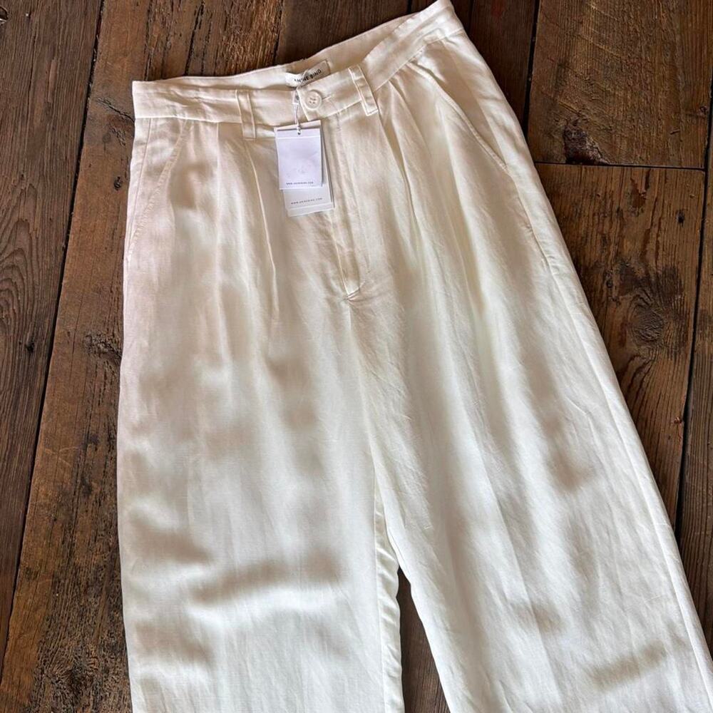 Anine bing white linen wide